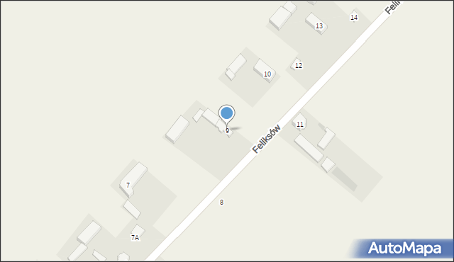 Feliksów, Feliksów, 9, mapa Feliksów