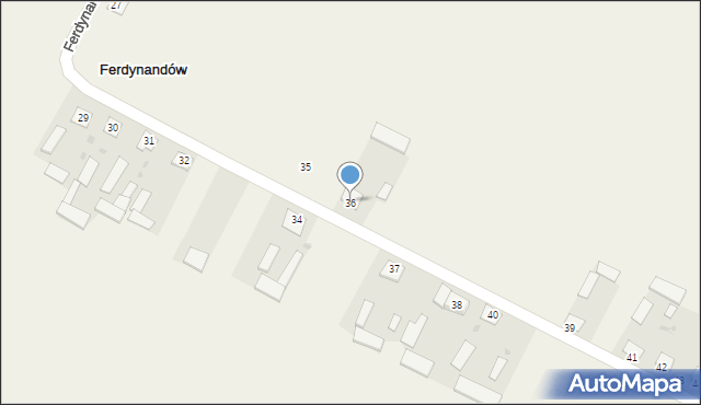 Ferdynandów, Ferdynandów, 36, mapa Ferdynandów