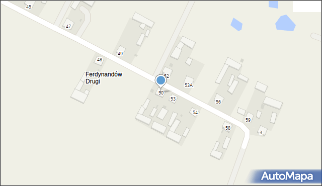 Ferdynandów, Ferdynandów, 50, mapa Ferdynandów