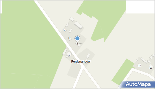 Ferdynandów, Ferdynandów, 9, mapa Ferdynandów