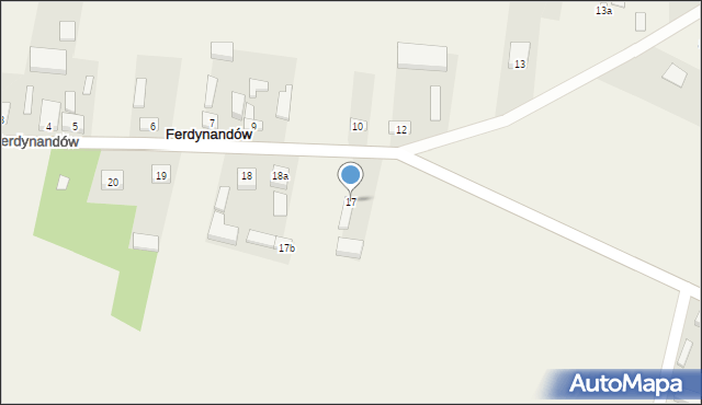 Ferdynandów, Ferdynandów, 17, mapa Ferdynandów