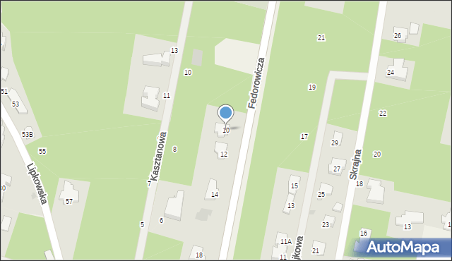 Hornówek, Fedorowicza Aleksandra, ks., 10, mapa Hornówek