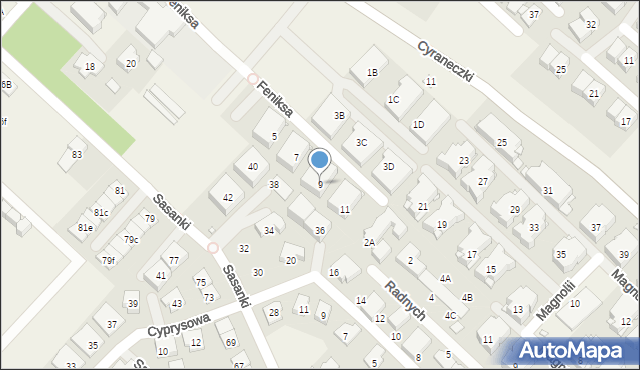 Józefosław, Feniksa, 9, mapa Józefosław