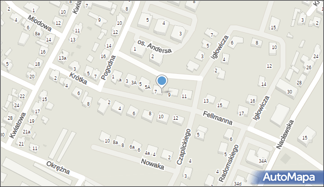 Kościan, Fellmanna Jerzego, 7a, mapa Kościan