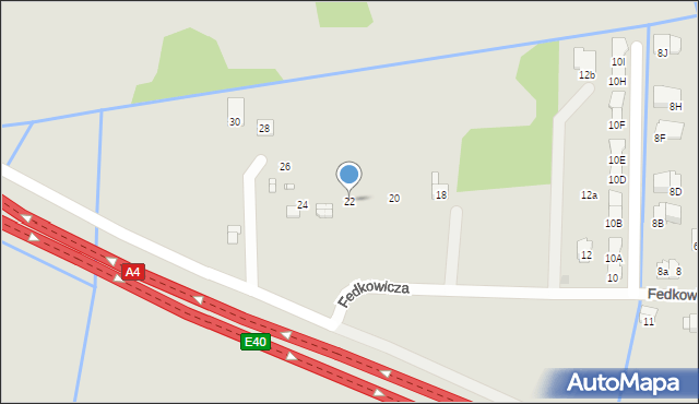 Kraków, Fedkowicza Jerzego, 22, mapa Krakowa