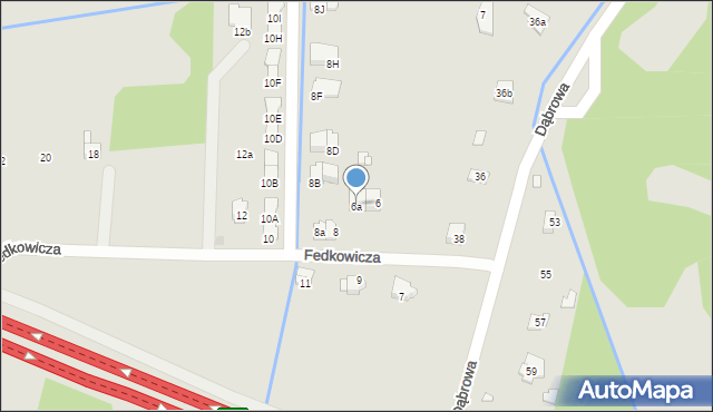 Kraków, Fedkowicza Jerzego, 6a, mapa Krakowa