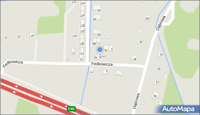 Kraków, Fedkowicza Jerzego, 8, mapa Krakowa