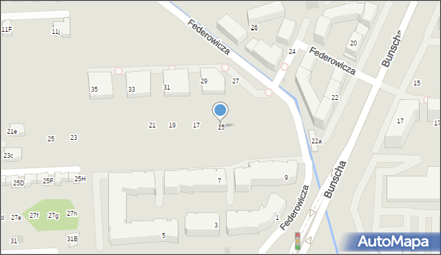 Kraków, Federowicza Jana Kantego, 15, mapa Krakowa