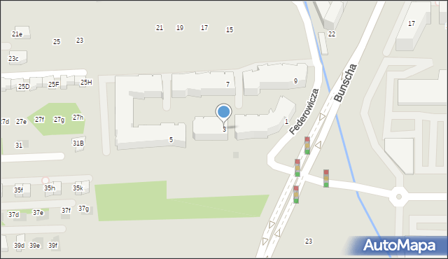 Kraków, Federowicza Jana Kantego, 3, mapa Krakowa