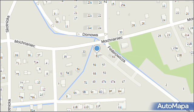 Kraków, Federowicza Jana Kantego, 61, mapa Krakowa