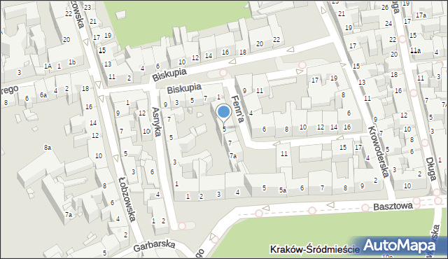 Kraków, Fenn'a Sereno, 5, mapa Krakowa