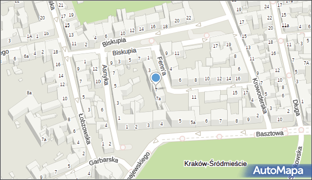 Kraków, Fenn'a Sereno, 7, mapa Krakowa