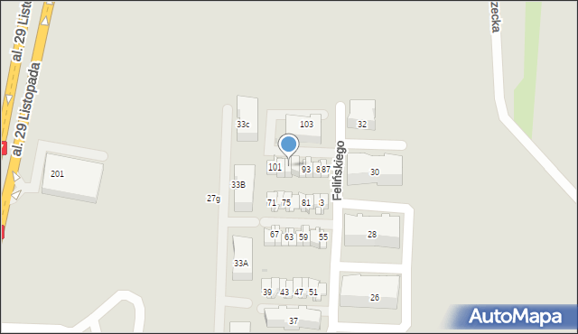 Kraków, Felińskiego Zygmunta Szczęsnego, abp., 97, mapa Krakowa