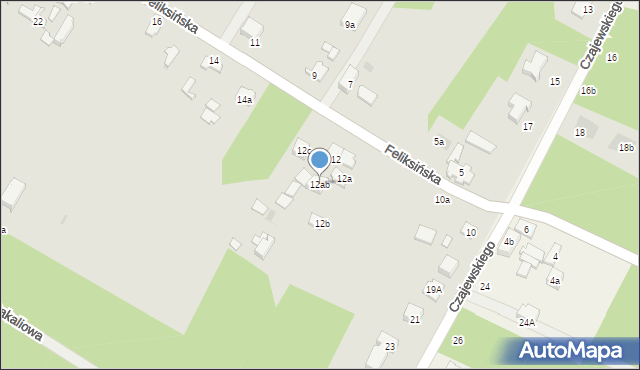 Łódź, Feliksińska, 12ab, mapa Łodzi