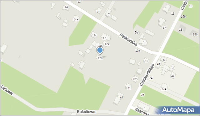 Łódź, Feliksińska, 12b, mapa Łodzi