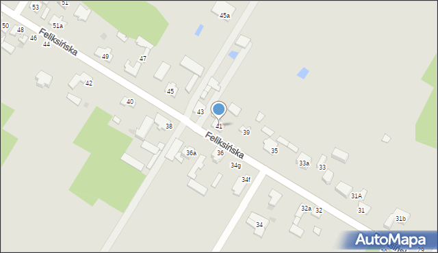 Łódź, Feliksińska, 41, mapa Łodzi