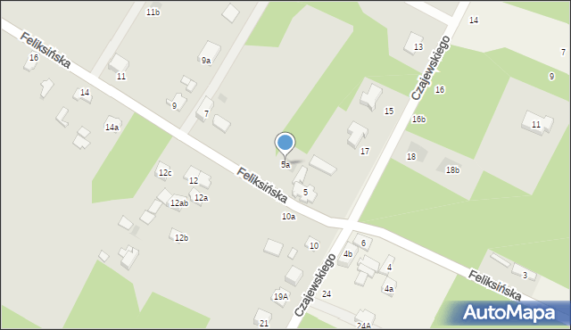 Łódź, Feliksińska, 5a, mapa Łodzi
