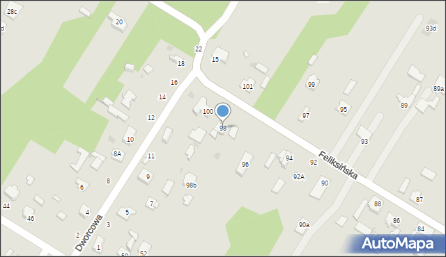 Łódź, Feliksińska, 98, mapa Łodzi