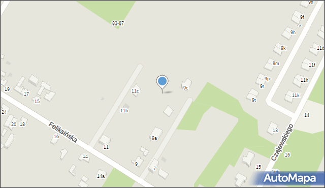 Łódź, Feliksińska, 9d, mapa Łodzi