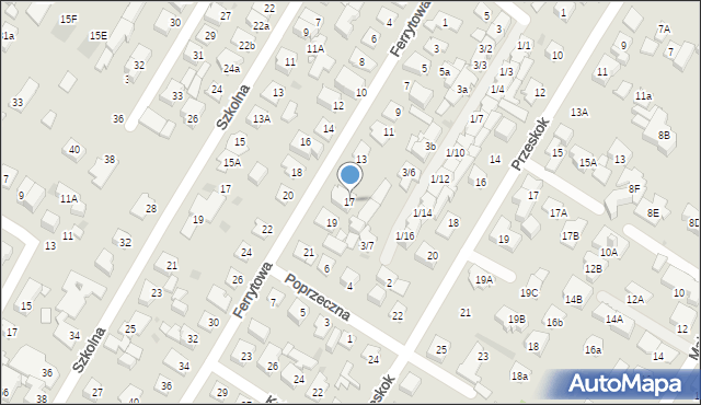 Łomianki, Ferrytowa, 17, mapa Łomianki