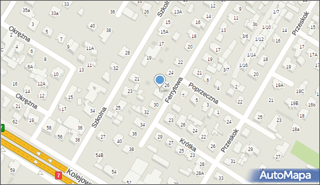 Łomianki, Ferrytowa, 28, mapa Łomianki