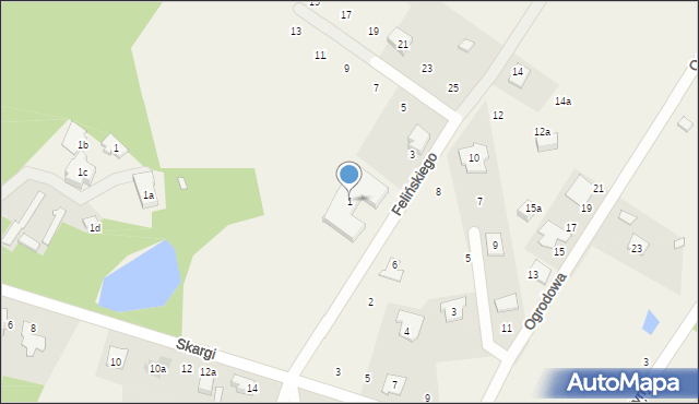 Ostrówek, Felińskiego Zygmunta, abp., 1, mapa Ostrówek