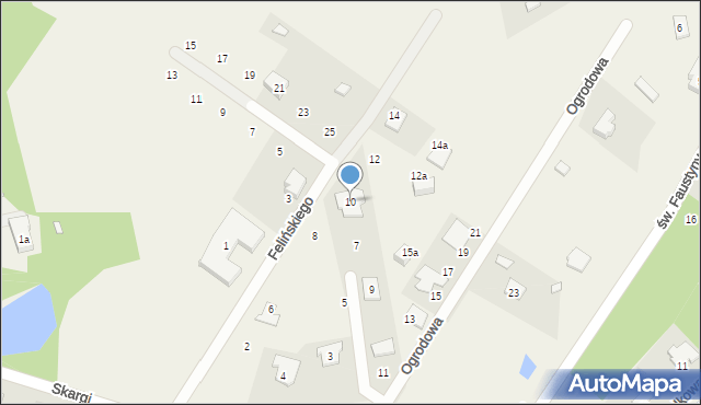 Ostrówek, Felińskiego Zygmunta, abp., 10, mapa Ostrówek