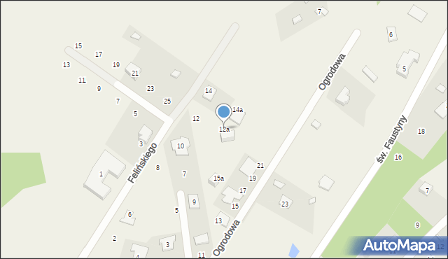 Ostrówek, Felińskiego Zygmunta, abp., 12a, mapa Ostrówek