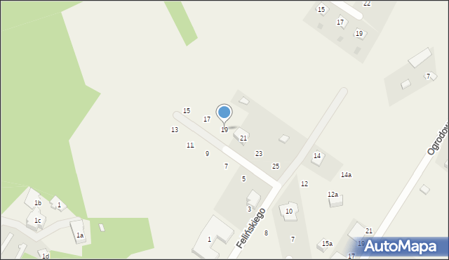 Ostrówek, Felińskiego Zygmunta, abp., 19, mapa Ostrówek