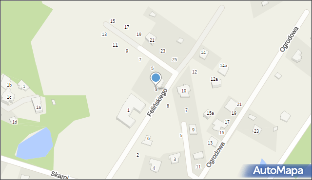 Ostrówek, Felińskiego Zygmunta, abp., 3, mapa Ostrówek