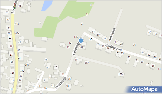 Pniewy, Felickiego W., dr., 14a, mapa Pniewy