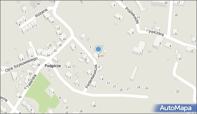 Przemyśl, Federkiewicza Jakuba, ks., 5, mapa Przemyśla