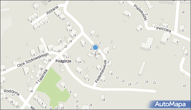 Przemyśl, Federkiewicza Jakuba, ks., 6, mapa Przemyśla