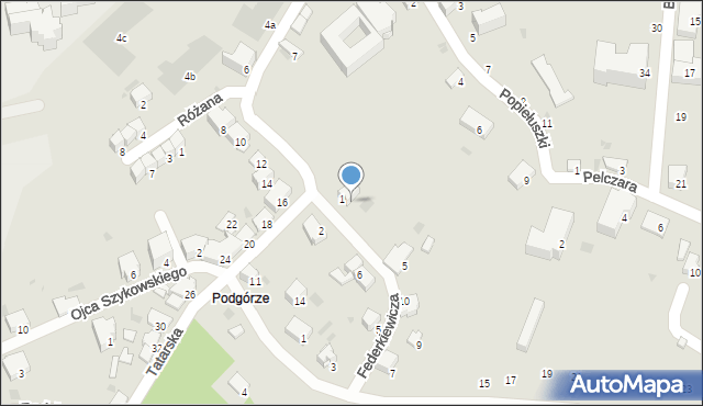 Przemyśl, Federkiewicza Jakuba, ks., 7, mapa Przemyśla