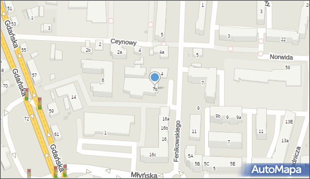 Reda, Fenikowskiego Franciszka, 7b, mapa Reda