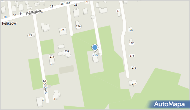 Skierniewice, Feliksów, 21A, mapa Skierniewic