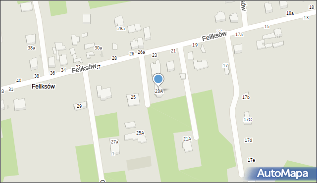 Skierniewice, Feliksów, 23A, mapa Skierniewic
