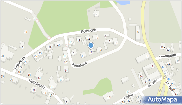 Śmigiel, Fechnera, 4, mapa Śmigiel