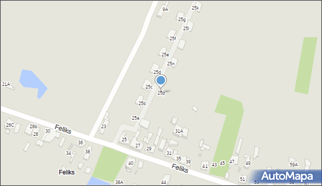 Sosnowiec, Feliks, 25p, mapa Sosnowca