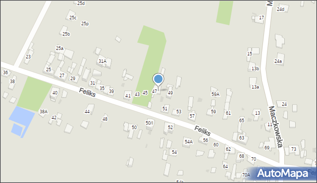 Sosnowiec, Feliks, 47A, mapa Sosnowca