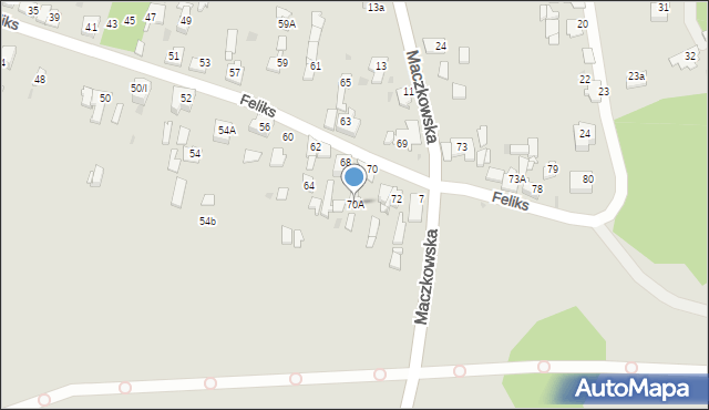 Sosnowiec, Feliks, 70A, mapa Sosnowca