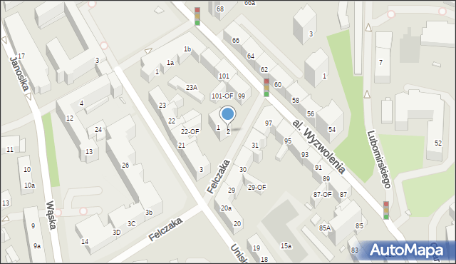 Szczecin, Felczaka Wacława, 2, mapa Szczecina