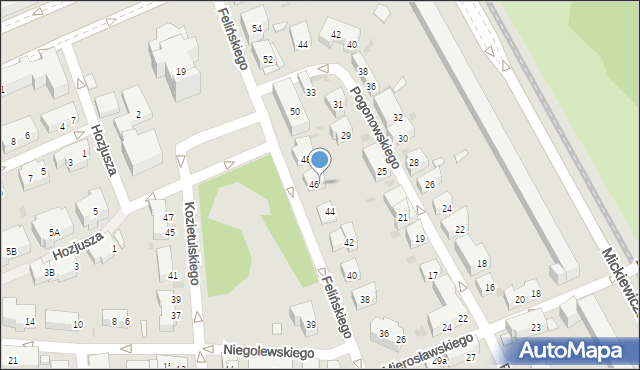 Warszawa, Felińskiego Alojzego, 443, mapa Warszawy