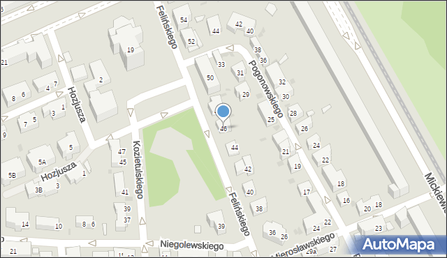 Warszawa, Felińskiego Alojzego, 46, mapa Warszawy