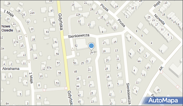 Żukowo, Fenikowskiego Franciszka, 27, mapa Żukowo