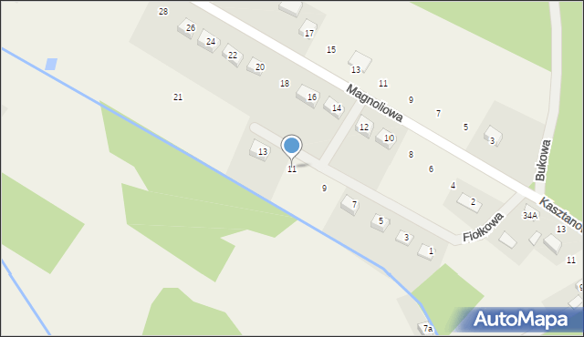Antoniew, Fiołkowa, 11, mapa Antoniew