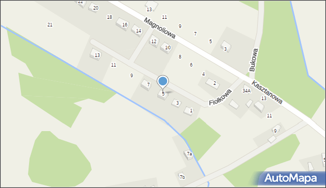 Antoniew, Fiołkowa, 5, mapa Antoniew