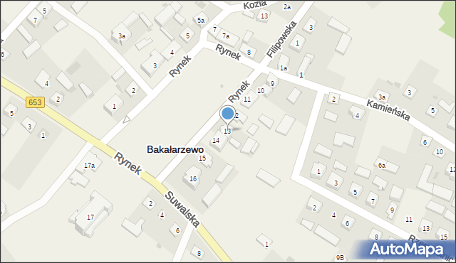 Bakałarzewo, Filipowska, 13, mapa Bakałarzewo
