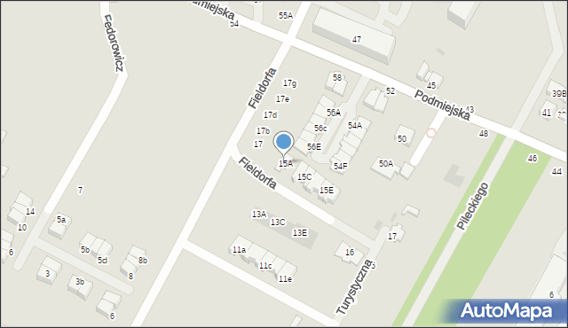 Biała Podlaska, Fieldorfa-Nila Augusta Emila, gen., 15A, mapa Białej Podlaskiej