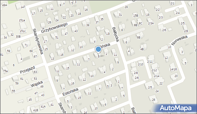 Białystok, Fińska, 3, mapa Białegostoku